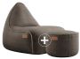 SACKit Canvas Lounge Chair & Pouf - Donkerbruin
