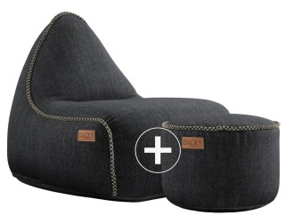 SACKit Cobana Lounge Chair & Pouf Outdoor - Zwart