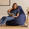 Cloudy Cord Zitzak Stoel - Denim Blauw