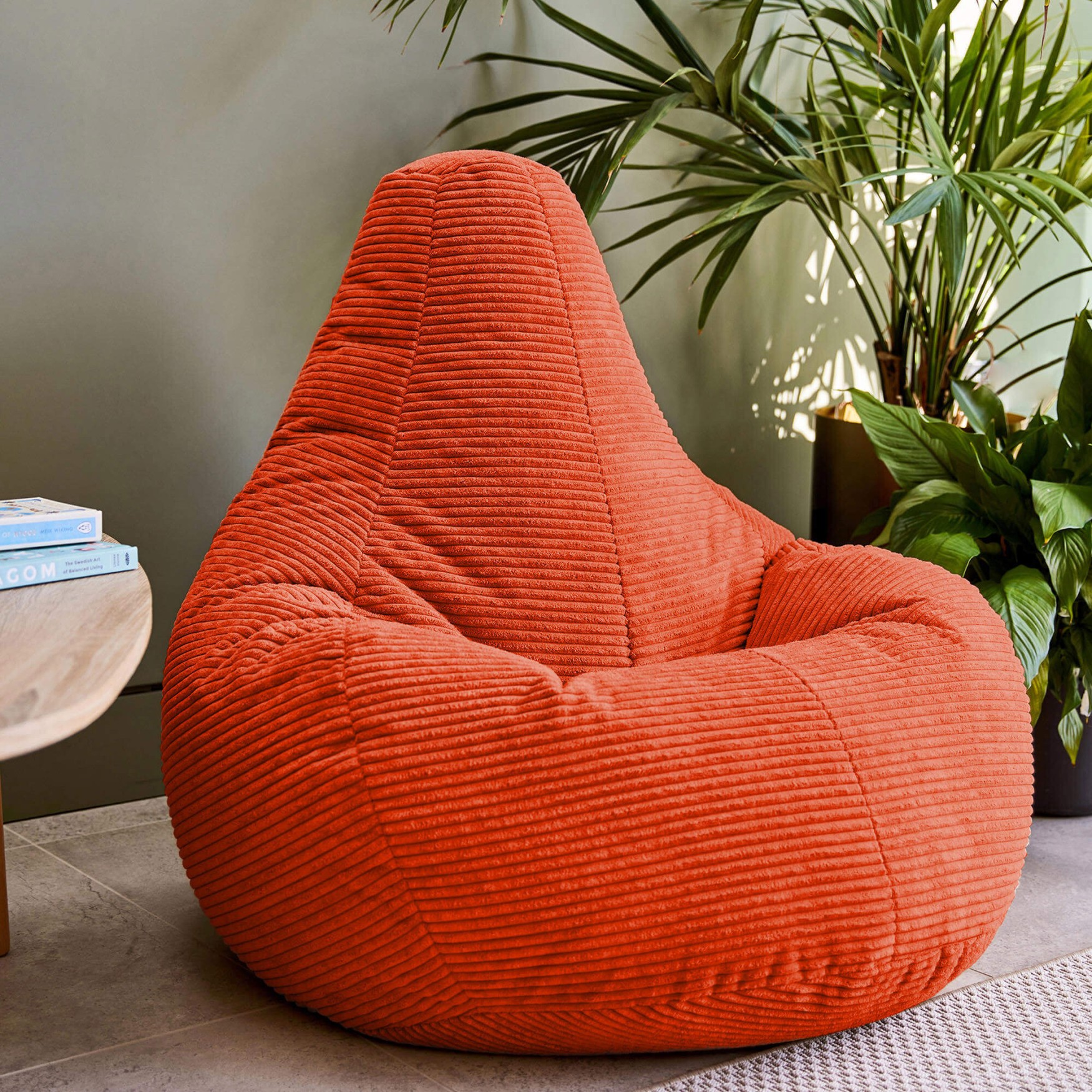Cloudy Cord Zitzak Stoel - Terracotta