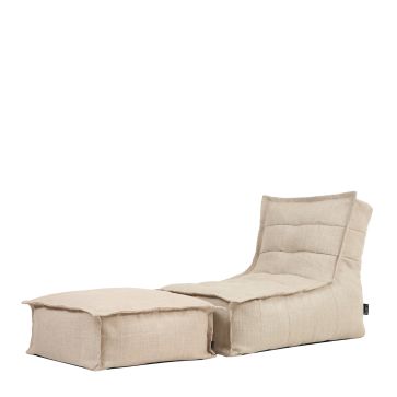 Dolce Outdoor Lounger + Poef - Beige Dolce Outdoor Lounger + Poef - Beige