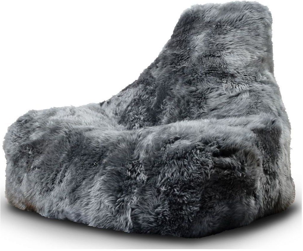extreme lounging bbag mightyb indoor zitzak sheepskin grijs