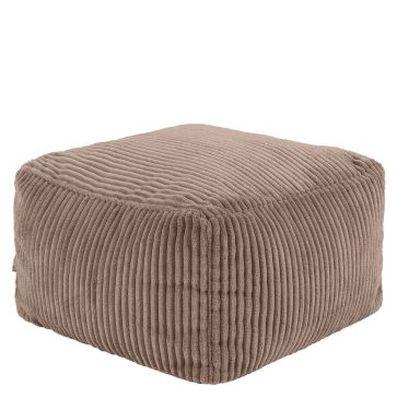 Theo Corduroy Poef - Mocha Bruin