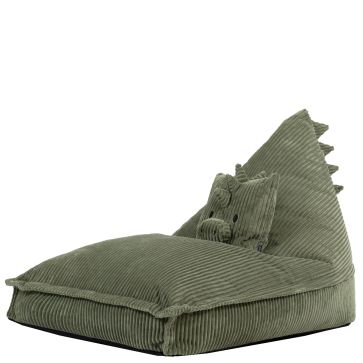 Kinder Zitzak Dino Lounger & Kussen Set - Groen