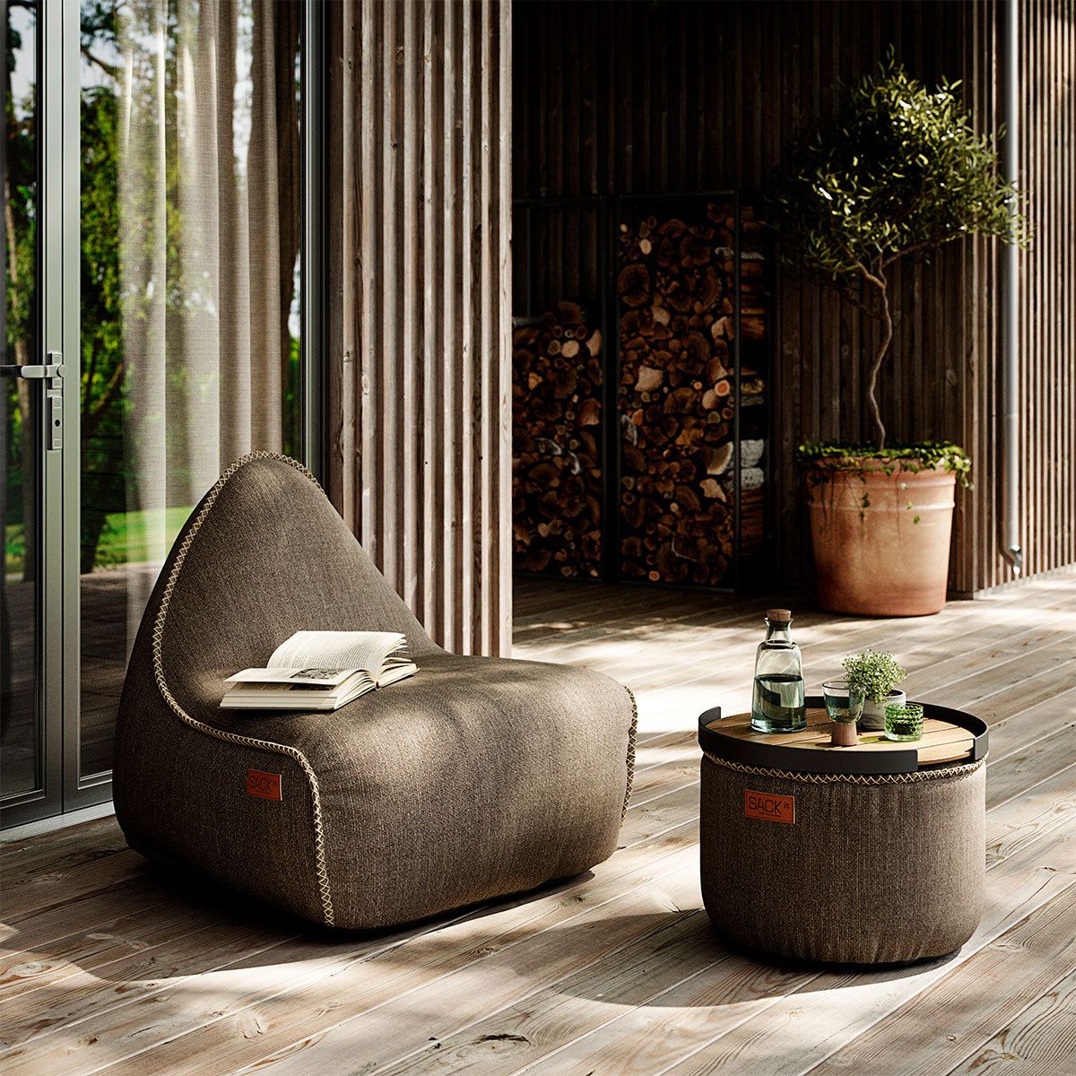 sackit cobana lounge chair outdoor bruin