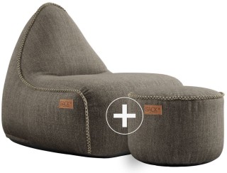 SACKit Cobana Lounge Chair & Pouf Outdoor - Bruin