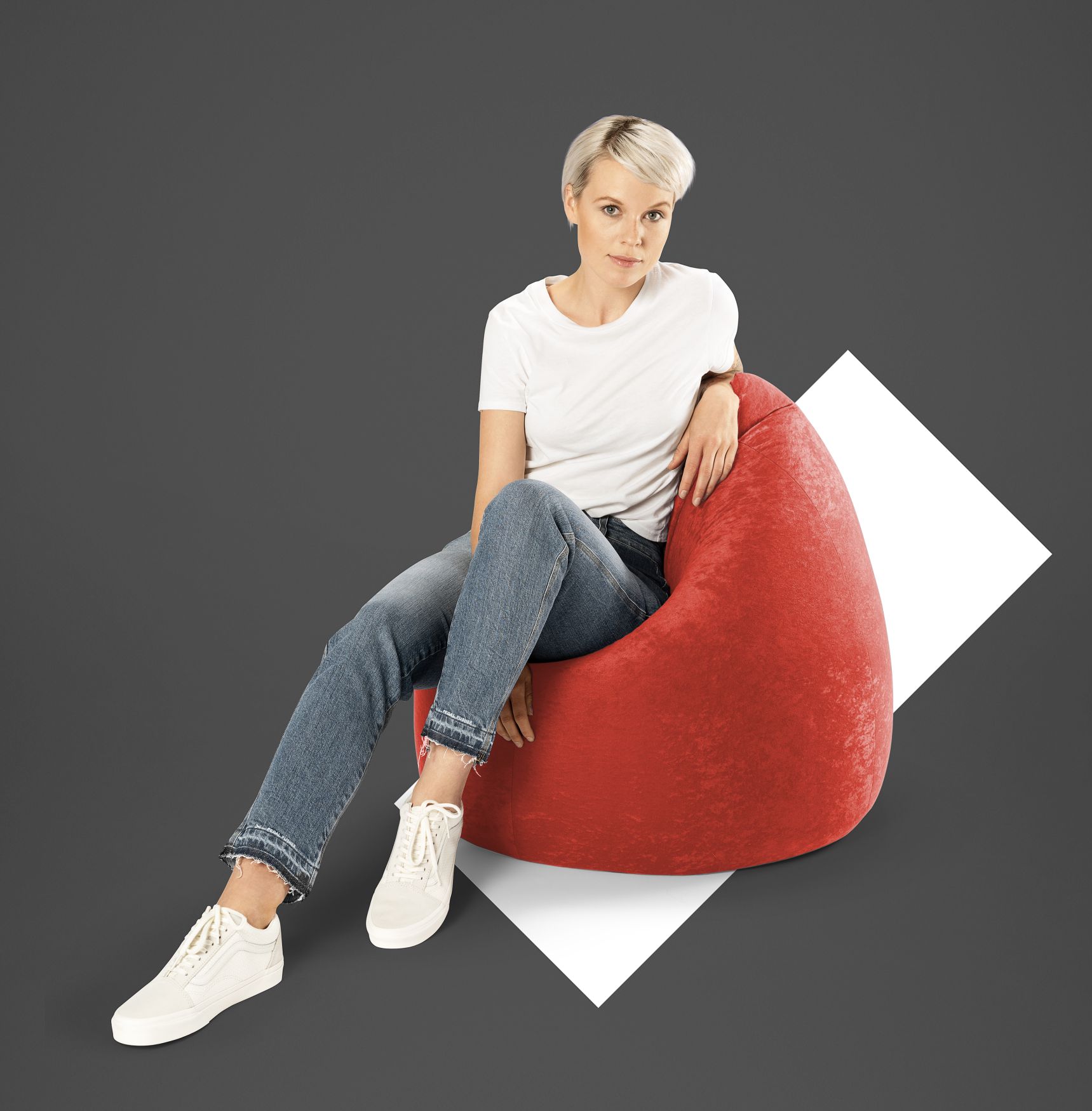 sitting point beanbag easy xl tomaat