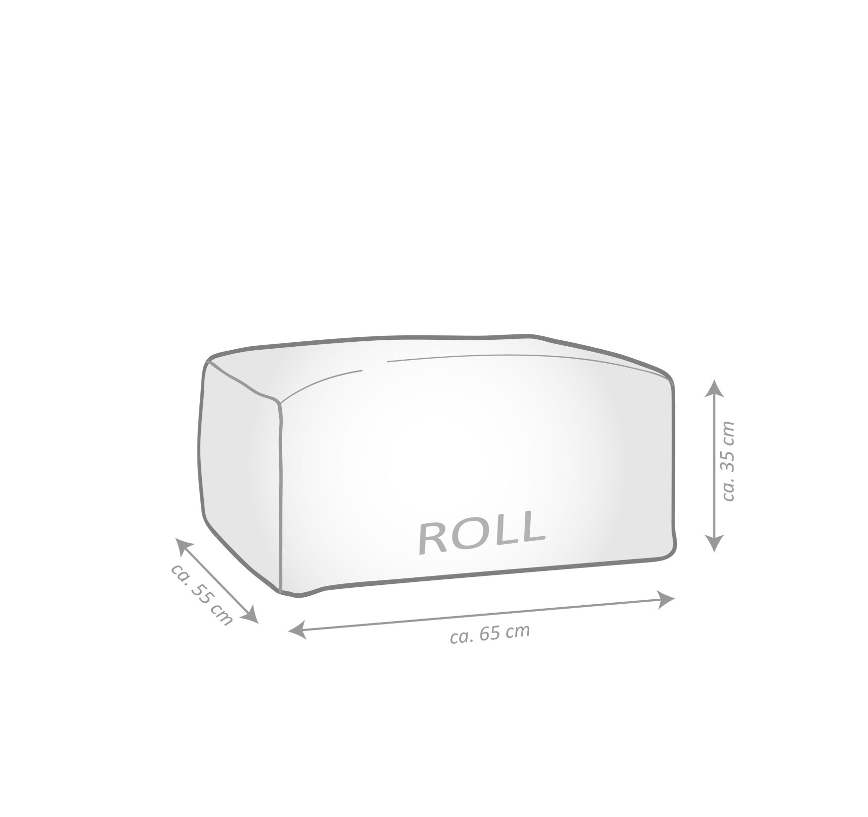 sitting point poef roll softy grijs