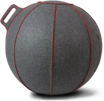 Velt zitbal Grijs - Melange/Rood 75cm Velt zitbal Grijs - Melange/Rood 75cm